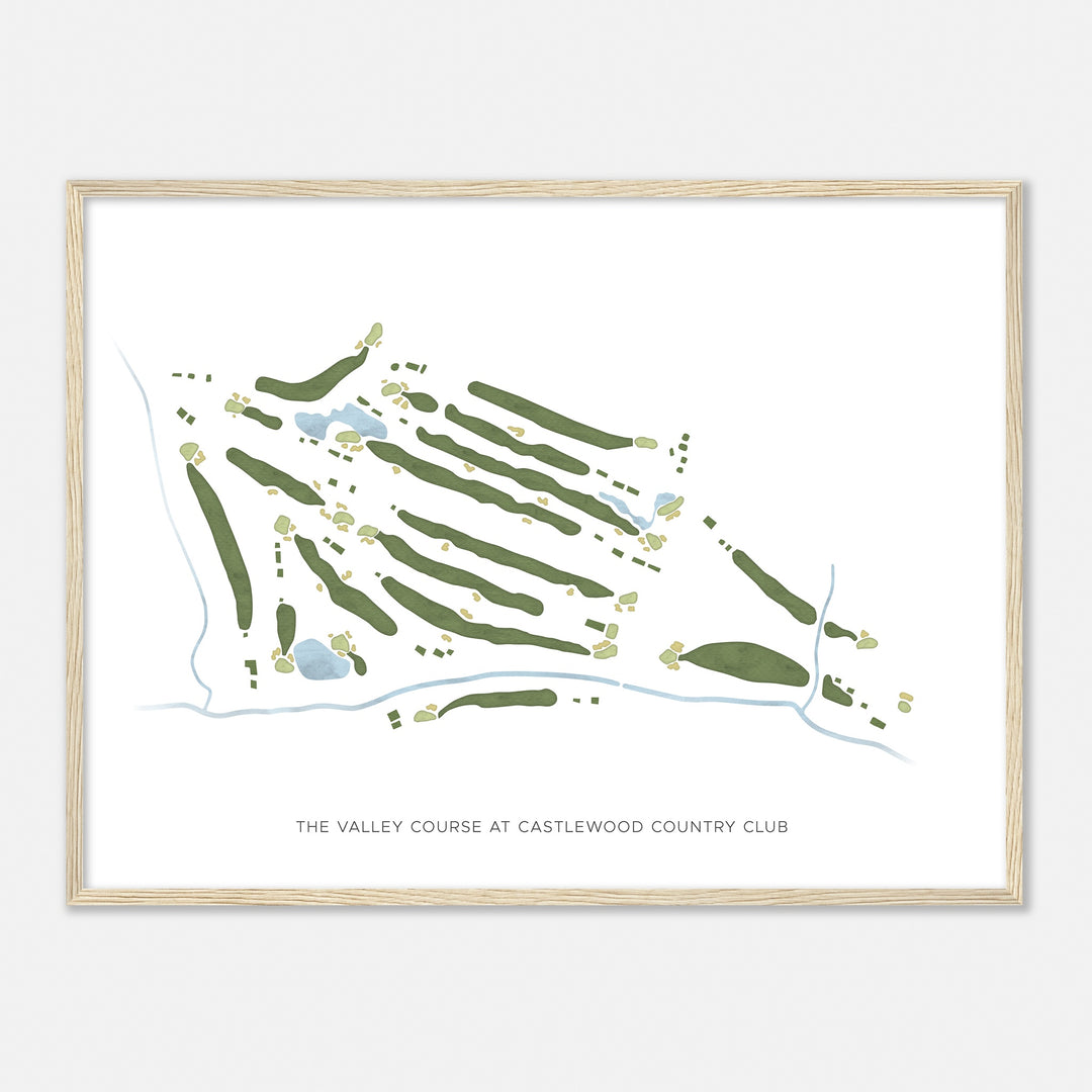 Print of The Valley Course At Castlewood Country Club Modern Map