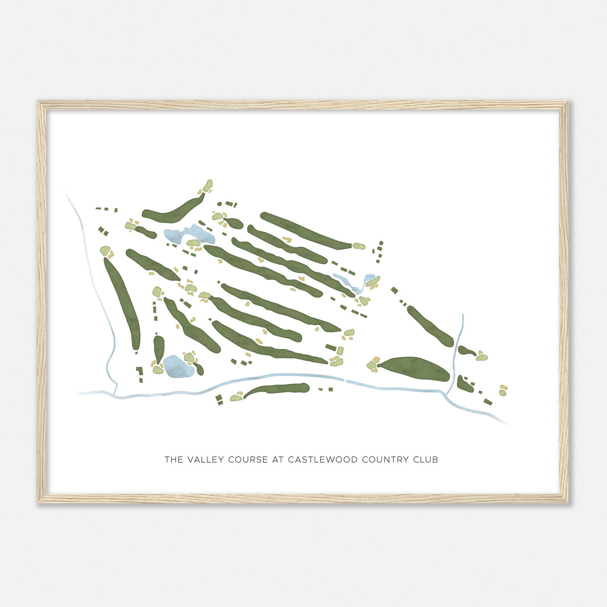 Print of The Valley Course At Castlewood Country Club Modern Map