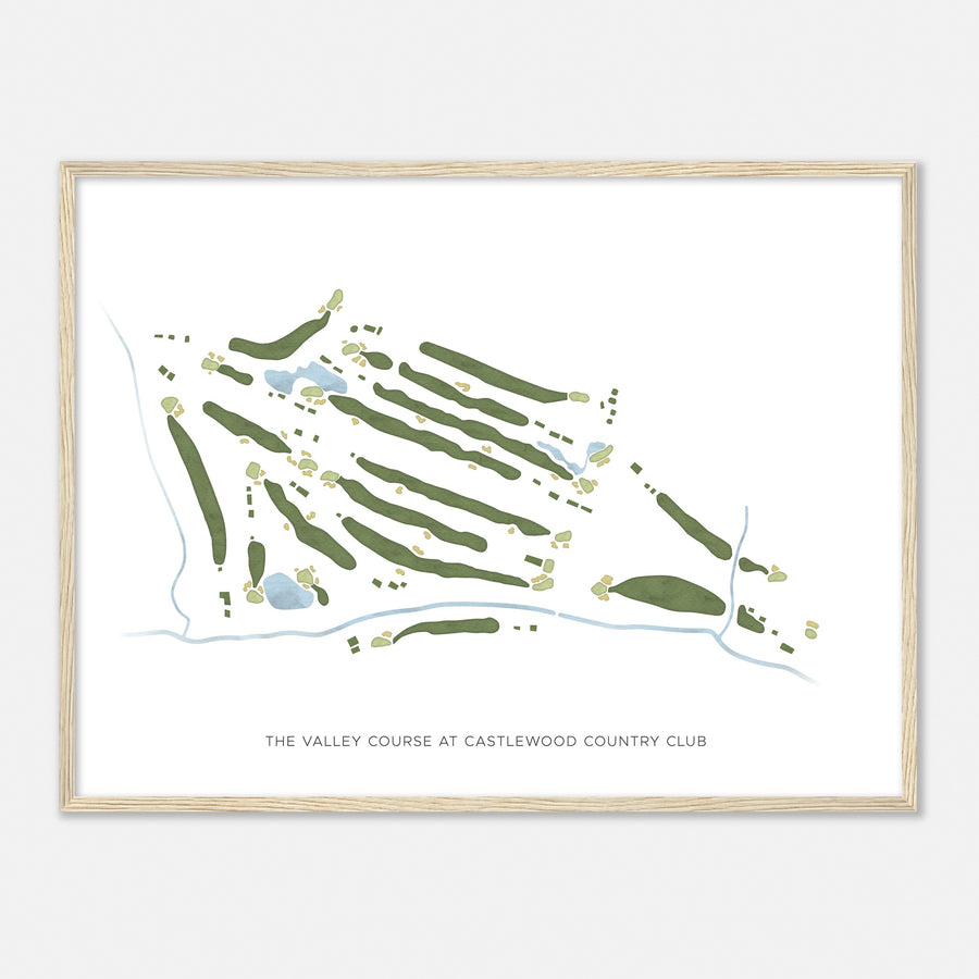 Print of The Valley Course At Castlewood Country Club Modern Map