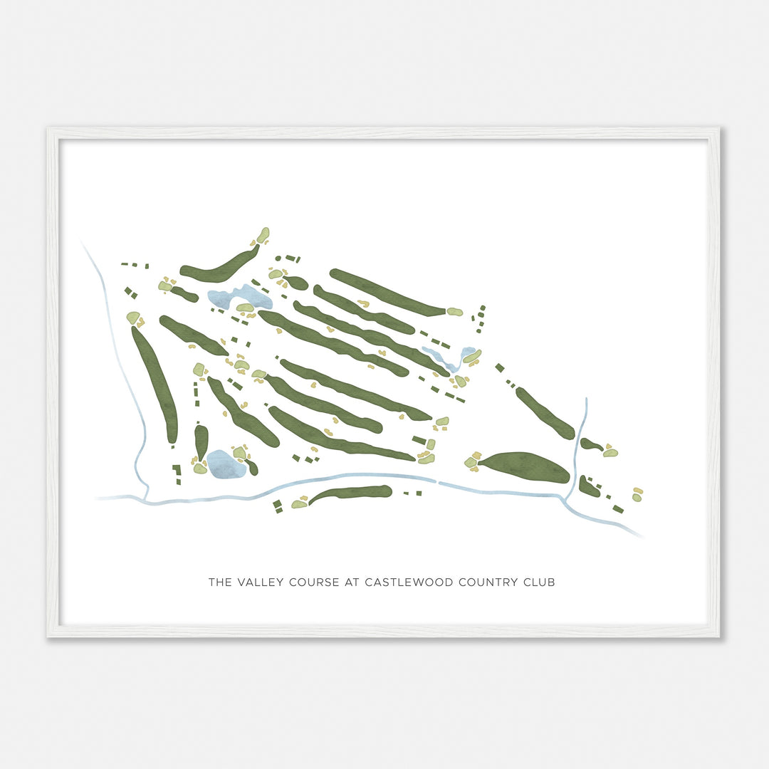 Print of The Valley Course At Castlewood Country Club Modern Map