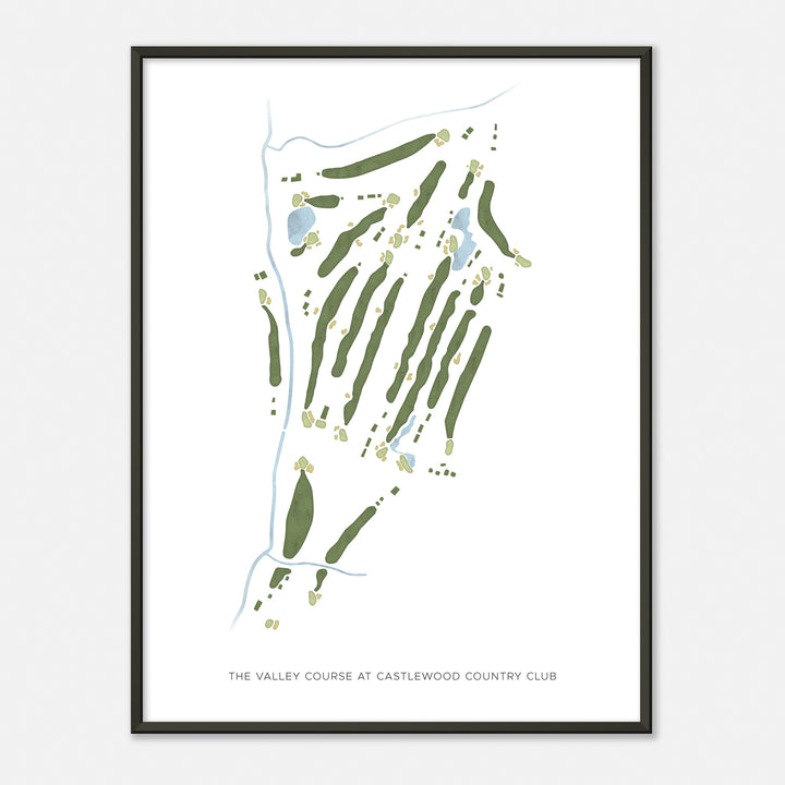 Print of The Valley Course At Castlewood Country Club Modern Map