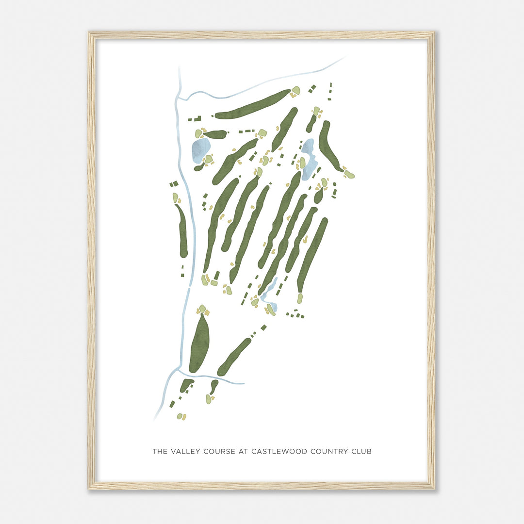 Print of The Valley Course At Castlewood Country Club Modern Map