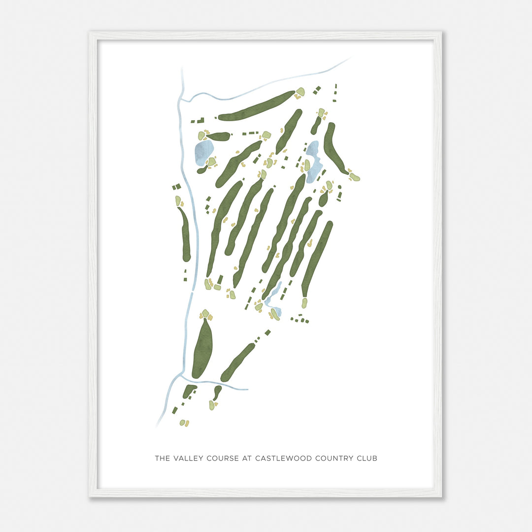 Print of The Valley Course At Castlewood Country Club Modern Map