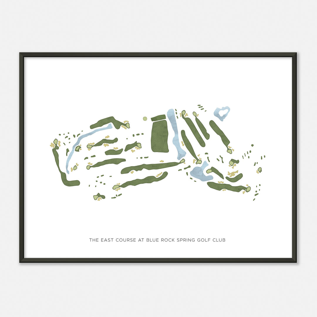 Print of The East Course At Blue Rock Spring Golf Club Modern Map