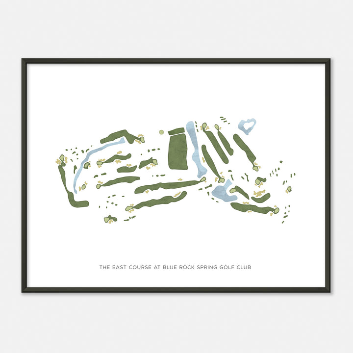 Print of The East Course At Blue Rock Spring Golf Club Modern Map