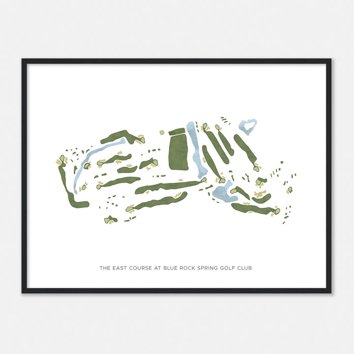 Print of The East Course At Blue Rock Spring Golf Club Modern Map