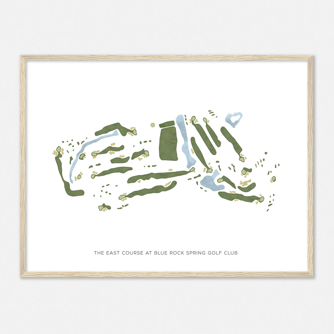 Print of The East Course At Blue Rock Spring Golf Club Modern Map