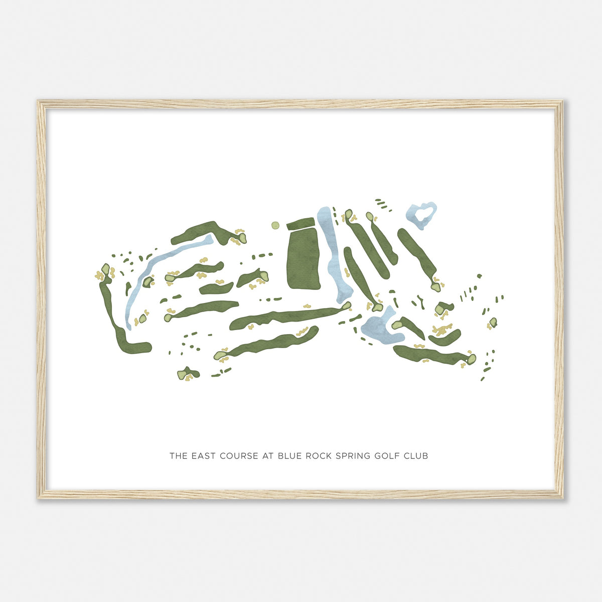 Print of The East Course At Blue Rock Spring Golf Club Modern Map