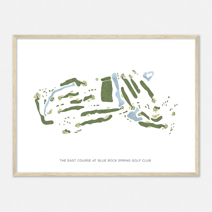 Print of The East Course At Blue Rock Spring Golf Club Modern Map