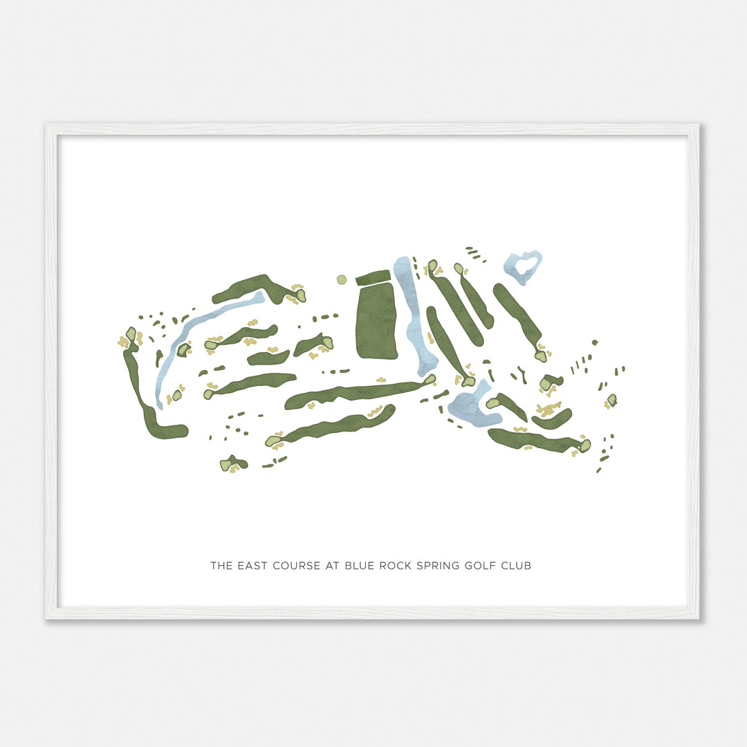 Print of The East Course At Blue Rock Spring Golf Club Modern Map