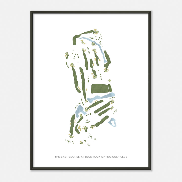 Print of The East Course At Blue Rock Spring Golf Club Modern Map