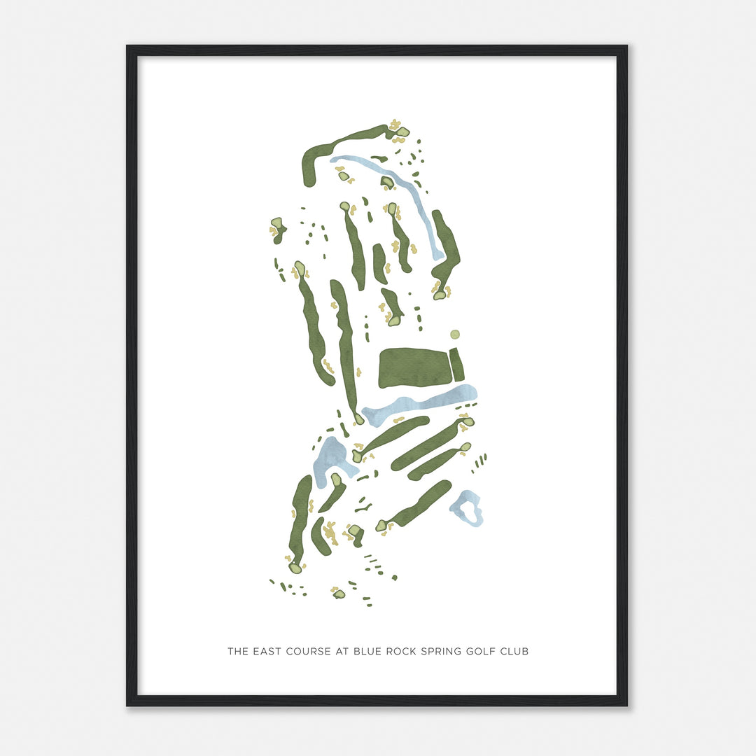 Print of The East Course At Blue Rock Spring Golf Club Modern Map