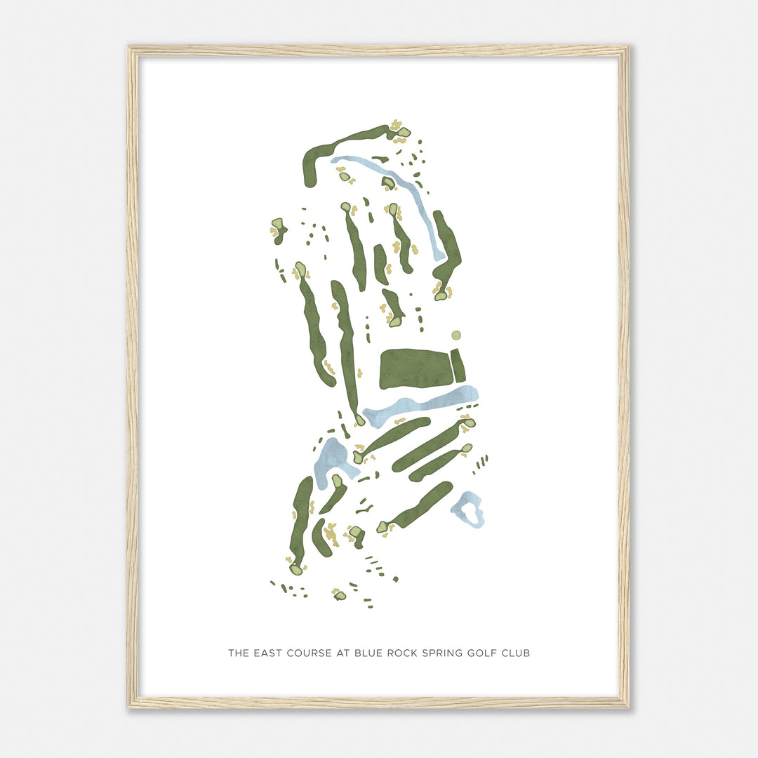 Print of The East Course At Blue Rock Spring Golf Club Modern Map