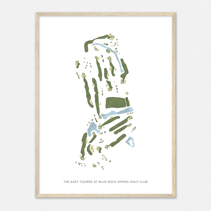 Print of The East Course At Blue Rock Spring Golf Club Modern Map