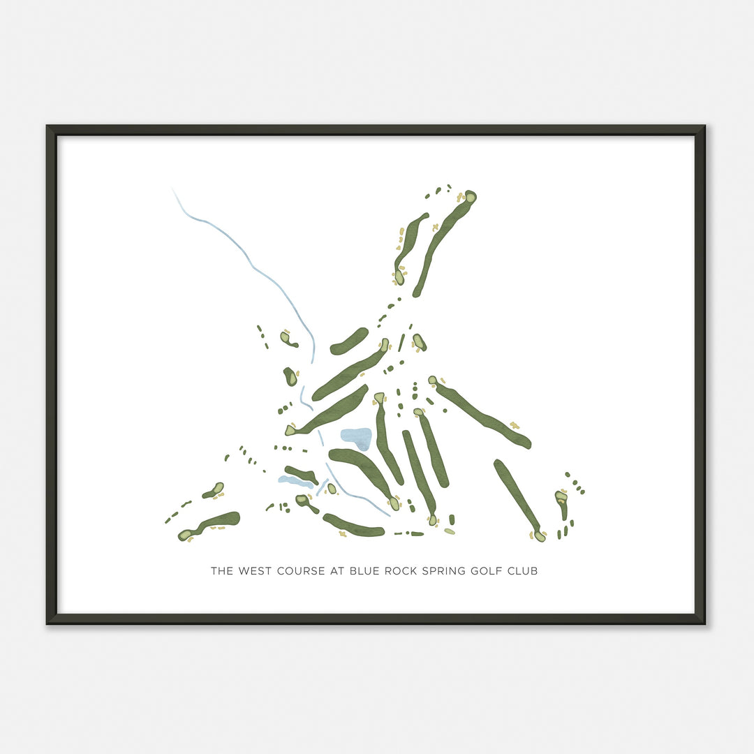 Print of The West Course At Blue Rock Spring Golf Club Modern Map