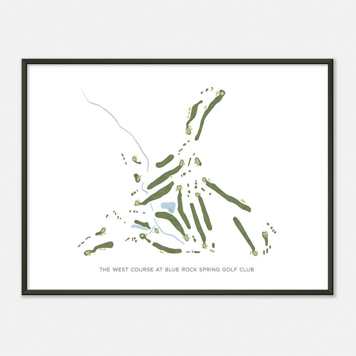 Print of The West Course At Blue Rock Spring Golf Club Modern Map