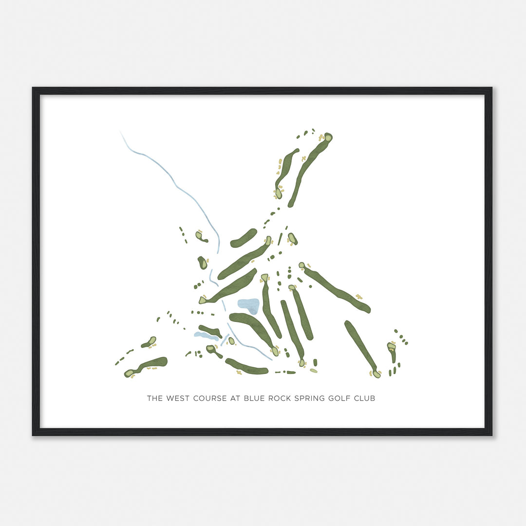 Print of The West Course At Blue Rock Spring Golf Club Modern Map