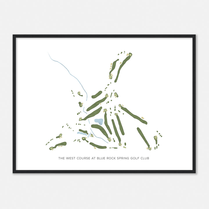 Print of The West Course At Blue Rock Spring Golf Club Modern Map
