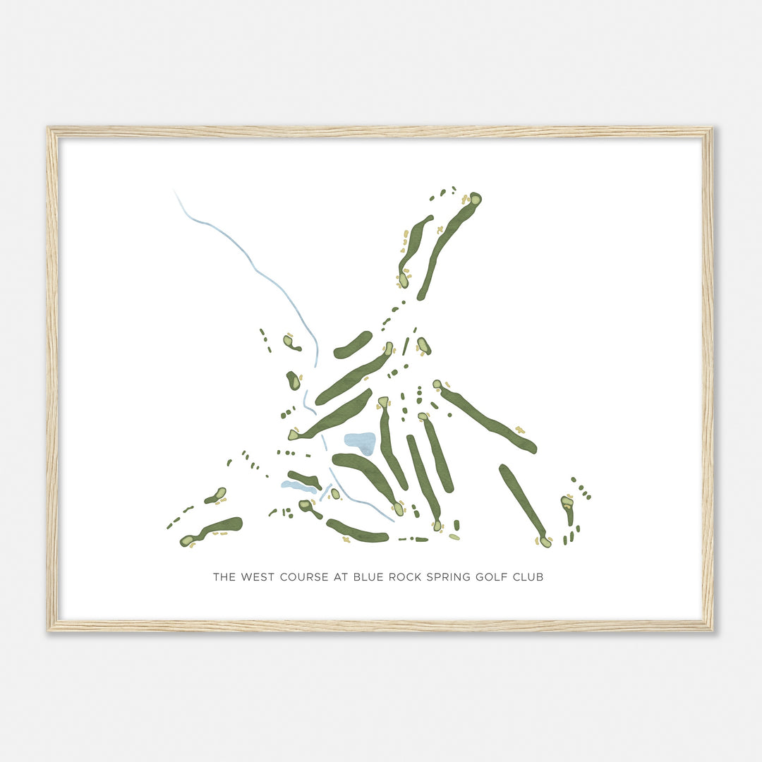 Print of The West Course At Blue Rock Spring Golf Club Modern Map