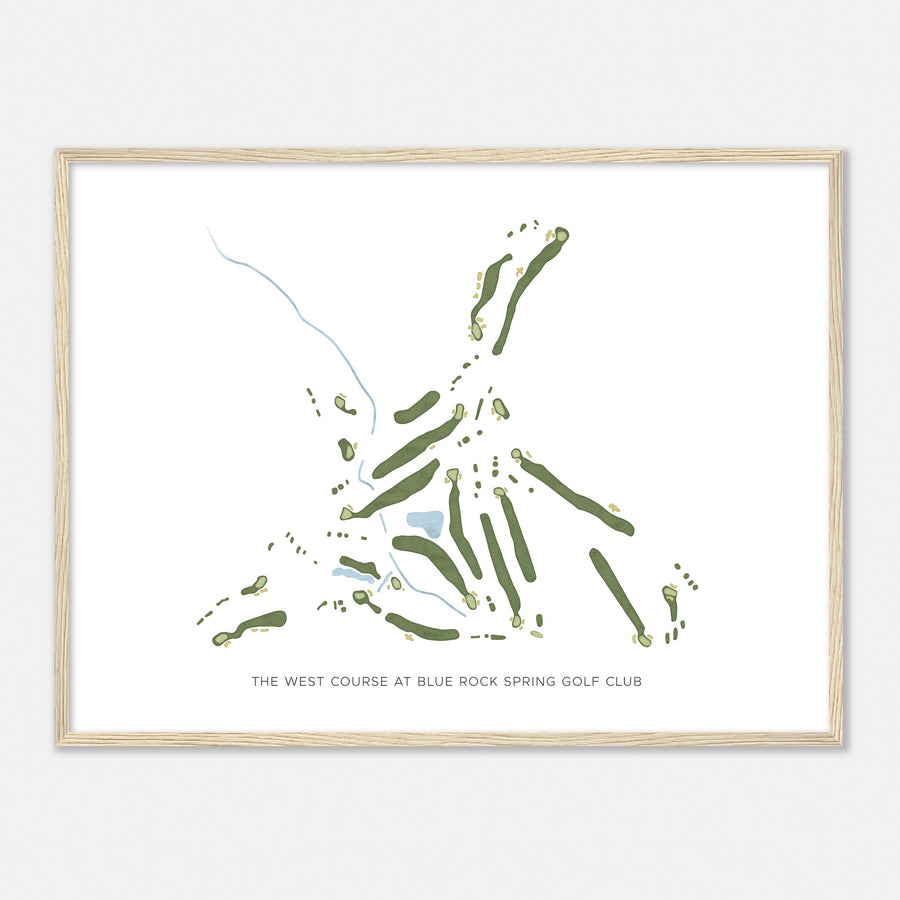 Print of The West Course At Blue Rock Spring Golf Club Modern Map