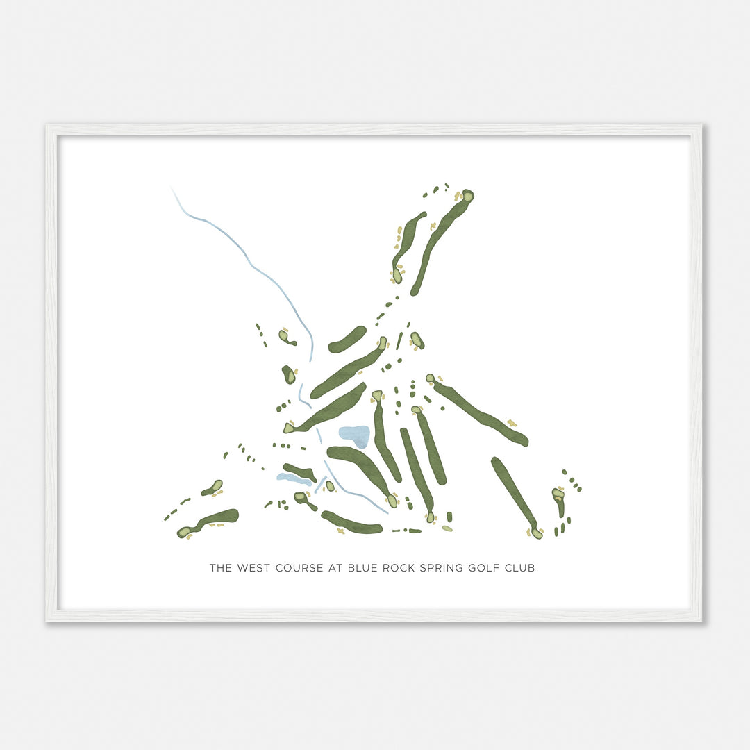 Print of The West Course At Blue Rock Spring Golf Club Modern Map