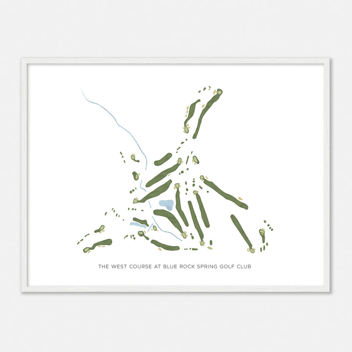 Print of The West Course At Blue Rock Spring Golf Club Modern Map