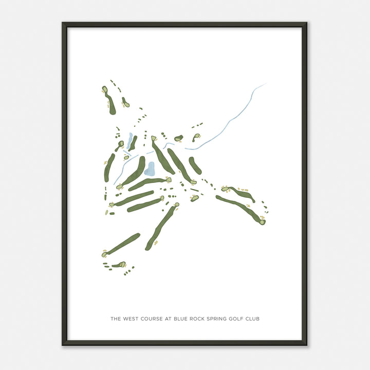 Print of The West Course At Blue Rock Spring Golf Club Modern Map