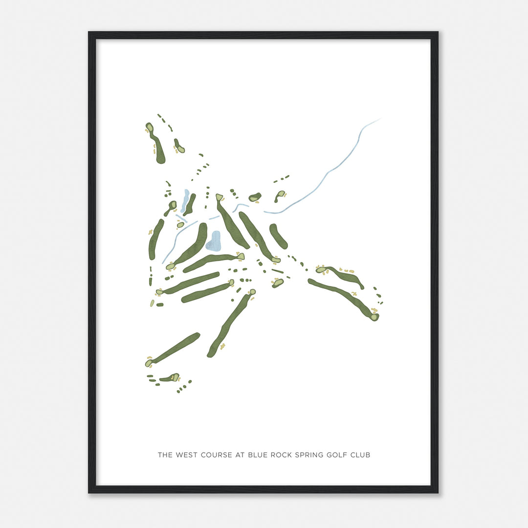 Print of The West Course At Blue Rock Spring Golf Club Modern Map