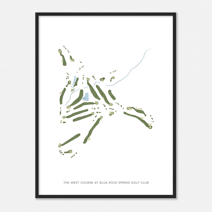 Print of The West Course At Blue Rock Spring Golf Club Modern Map