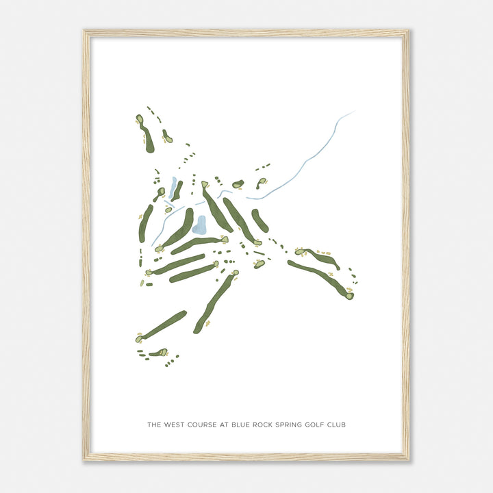 Print of The West Course At Blue Rock Spring Golf Club Modern Map