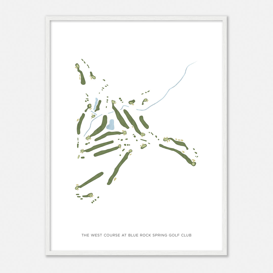 Print of The West Course At Blue Rock Spring Golf Club Modern Map
