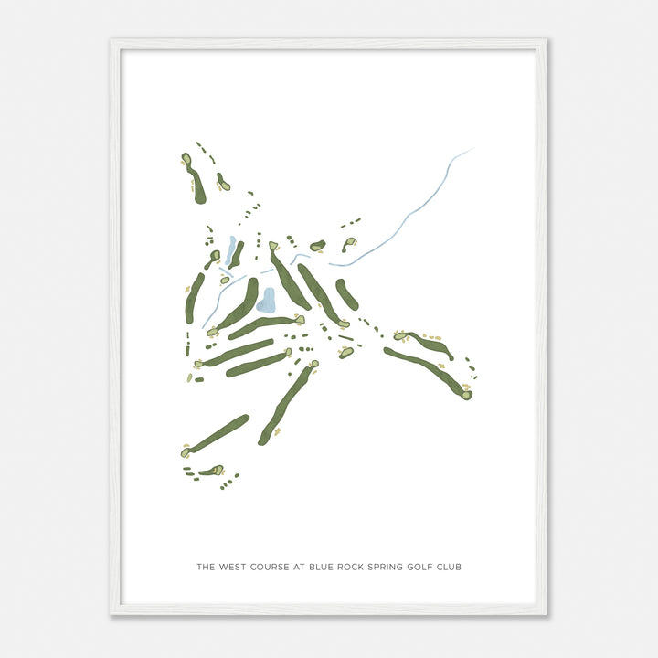 Print of The West Course At Blue Rock Spring Golf Club Modern Map