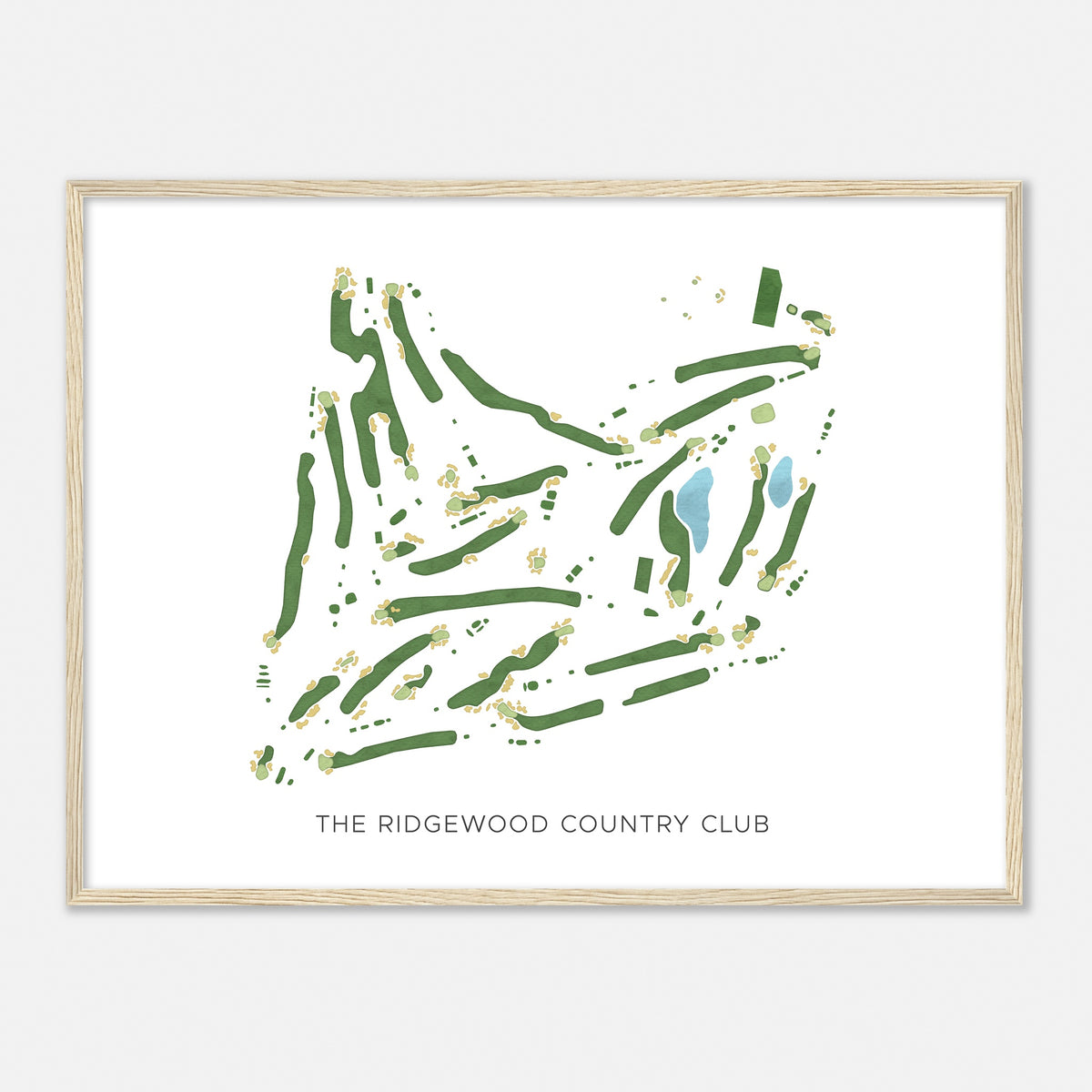 Print of The Ridgewood Country Club Modern Map