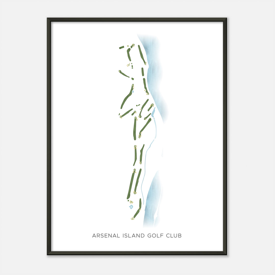 Print of Arsenal Island Golf Club Modern Map