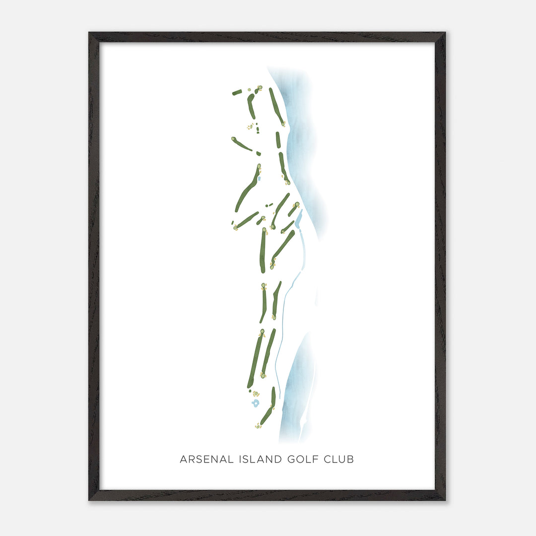 Print of Arsenal Island Golf Club Modern Map