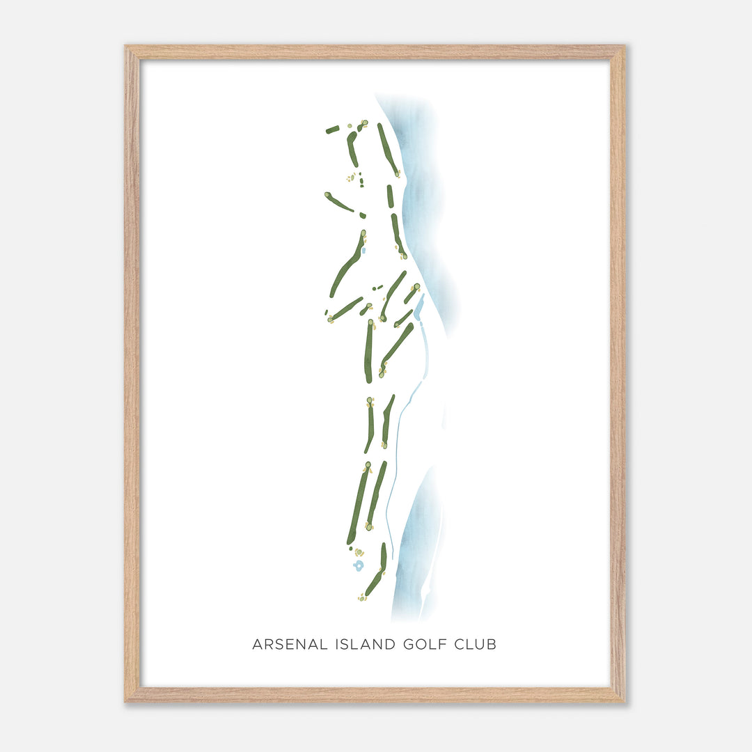 Print of Arsenal Island Golf Club Modern Map