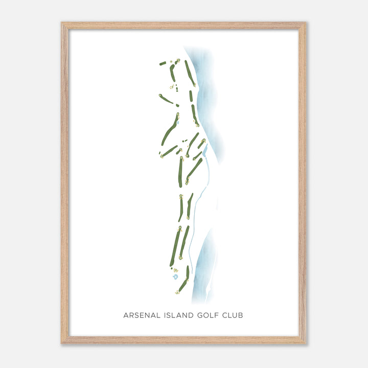 Print of Arsenal Island Golf Club Modern Map