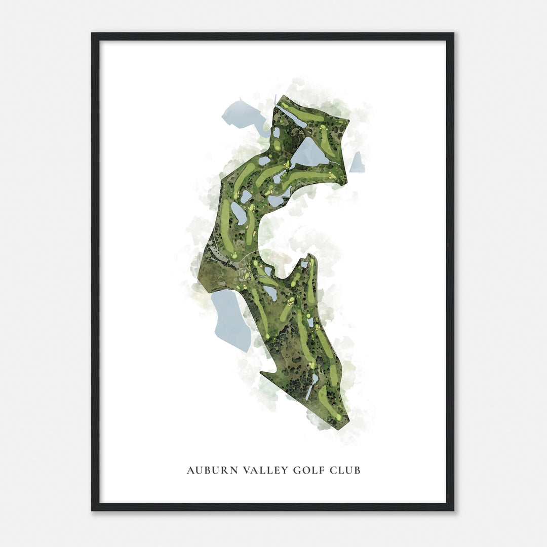 Print of Auburn Valley Golf Club Classic Map