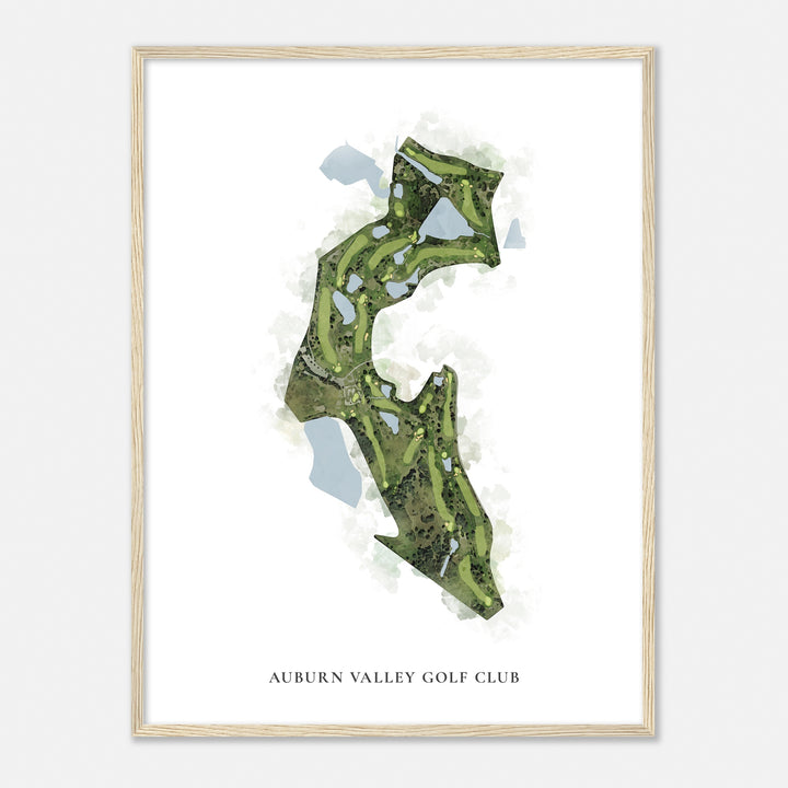 Print of Auburn Valley Golf Club Classic Map