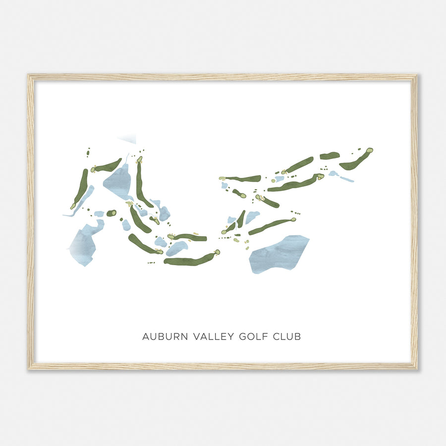 Print of Auburn Valley Golf Club Modern Map