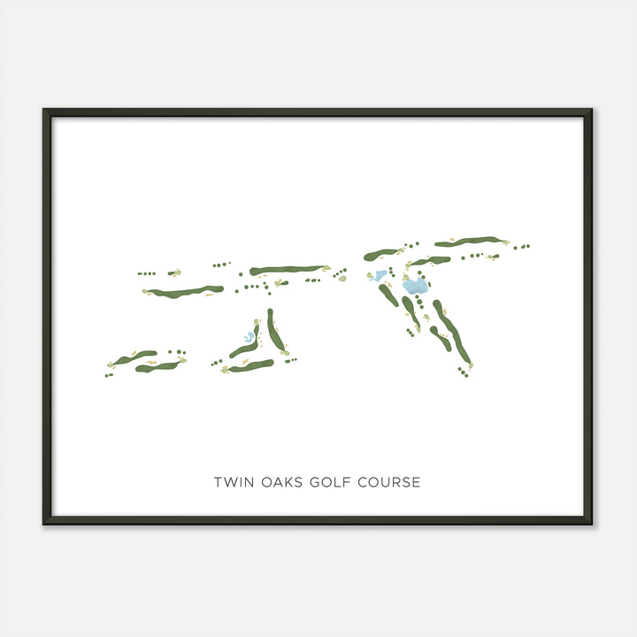 Print of Twin Oaks Golf Course Modern Map