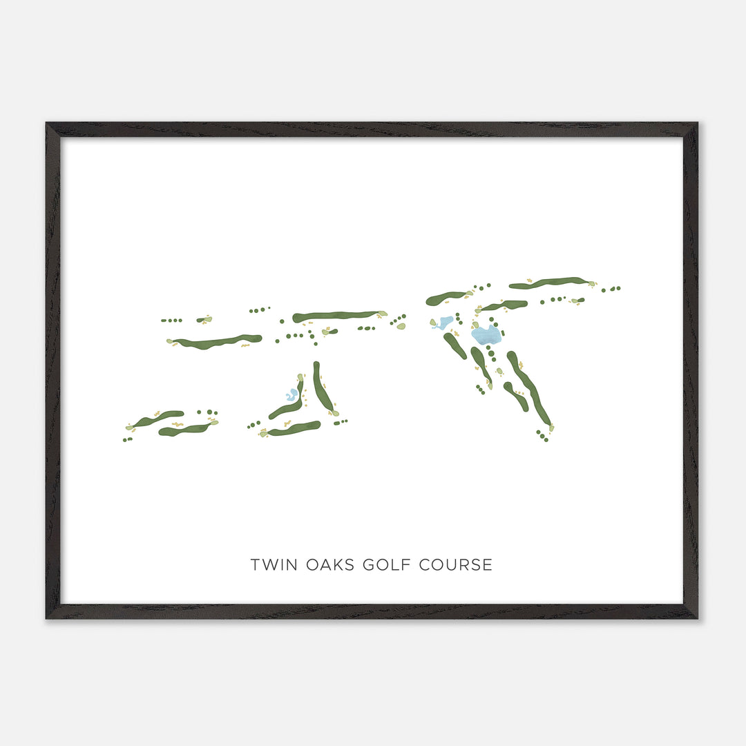 Print of Twin Oaks Golf Course Modern Map