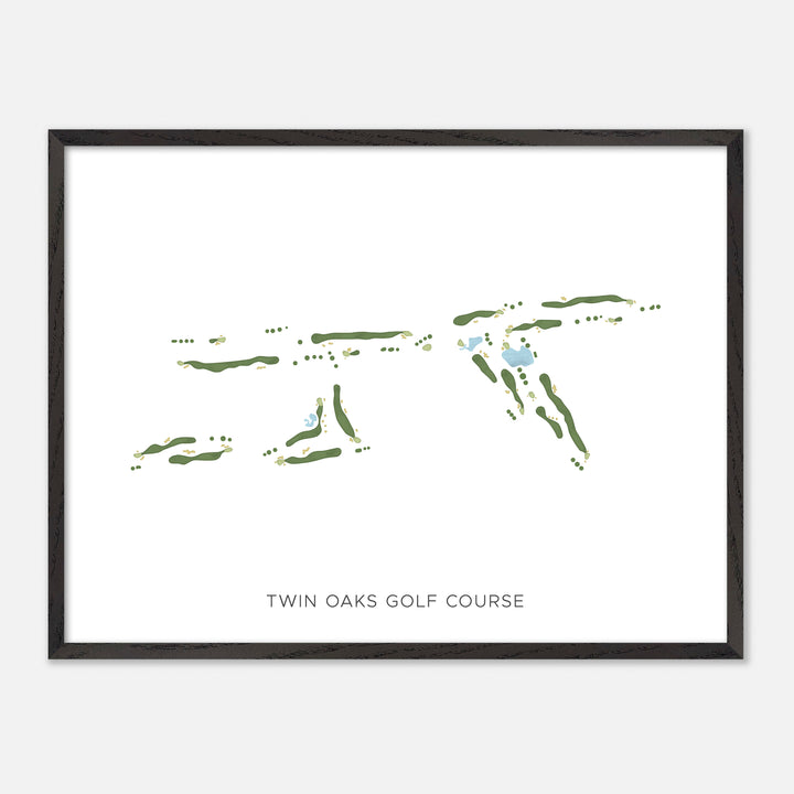 Print of Twin Oaks Golf Course Modern Map