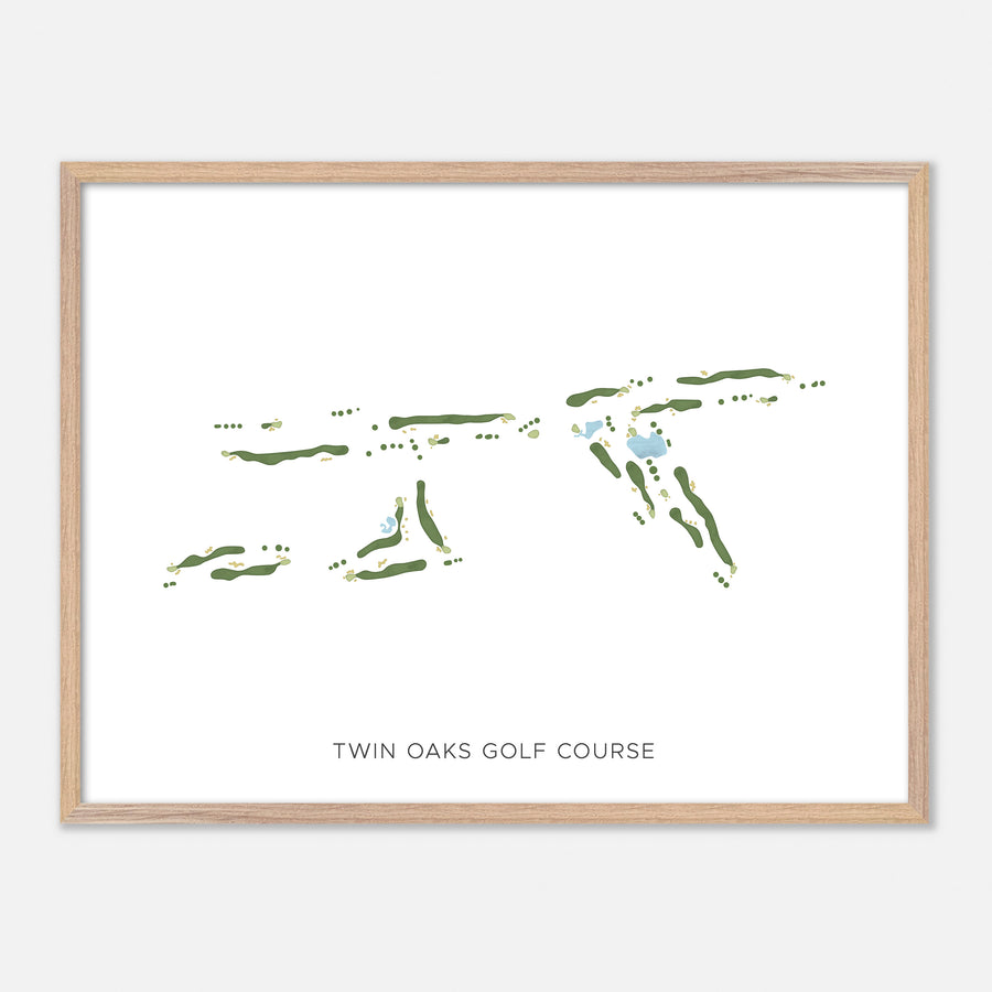 Print of Twin Oaks Golf Course Modern Map