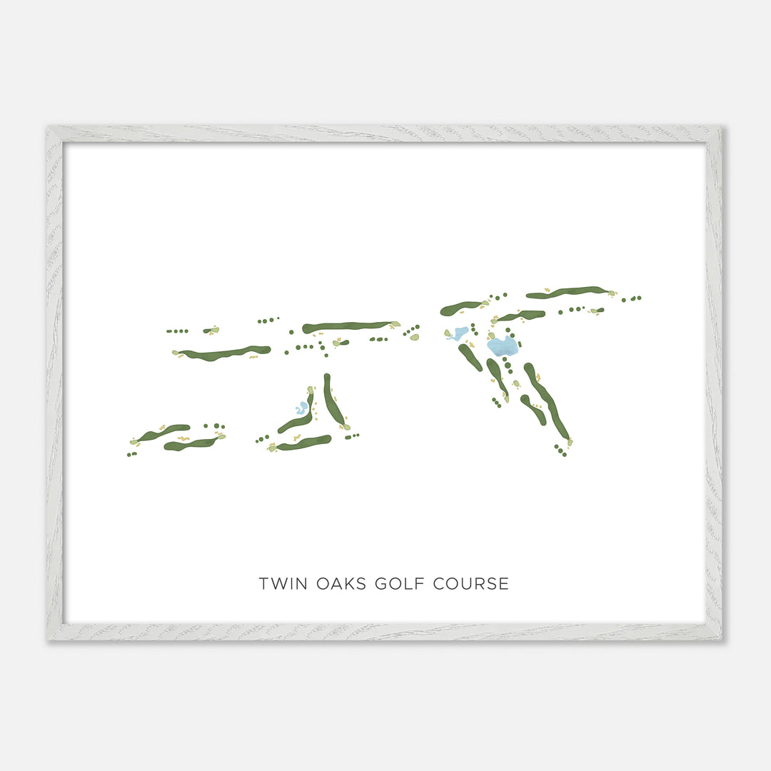 Print of Twin Oaks Golf Course Modern Map