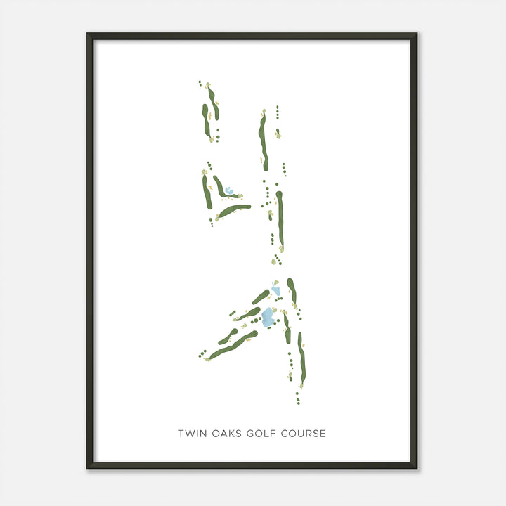 Print of Twin Oaks Golf Course Modern Map