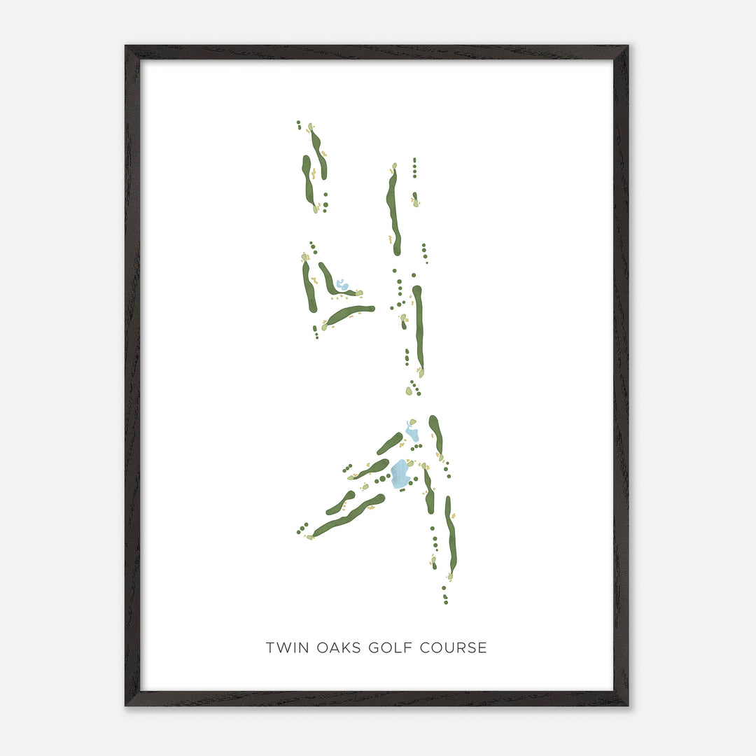 Print of Twin Oaks Golf Course Modern Map