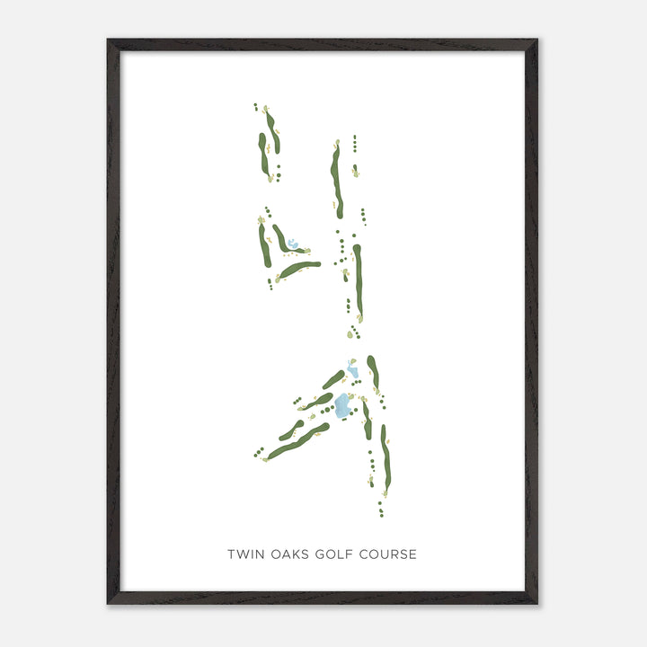Print of Twin Oaks Golf Course Modern Map