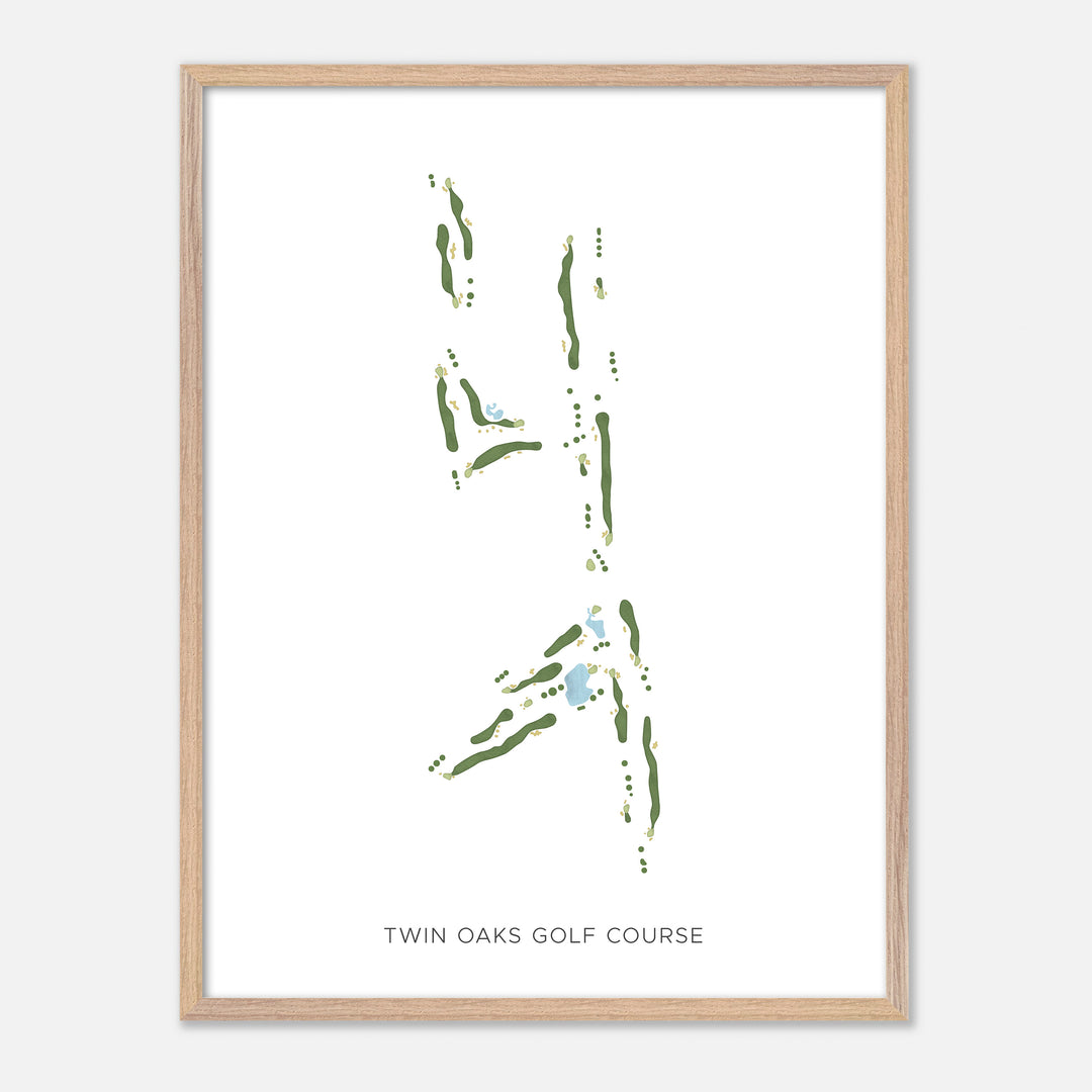 Print of Twin Oaks Golf Course Modern Map