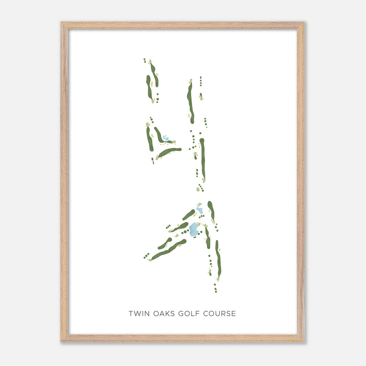 Print of Twin Oaks Golf Course Modern Map